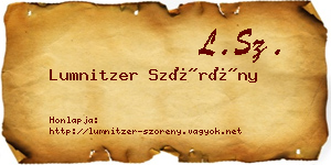 Lumnitzer Szörény névjegykártya
