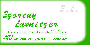 szoreny lumnitzer business card